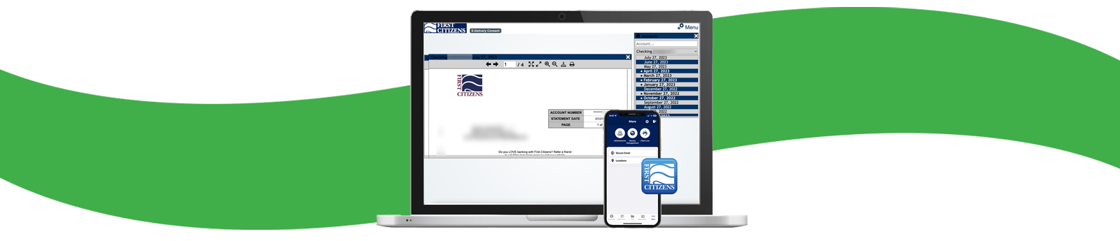 laptop and smartphone showing estatements