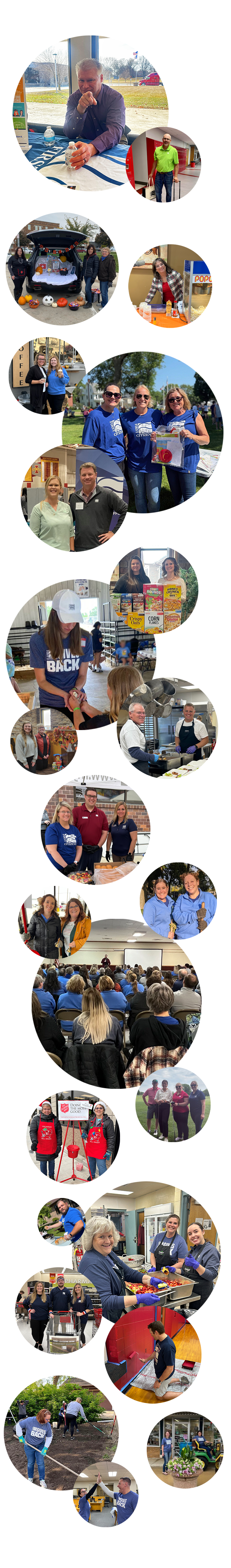 collage of first citizens employees volunteering